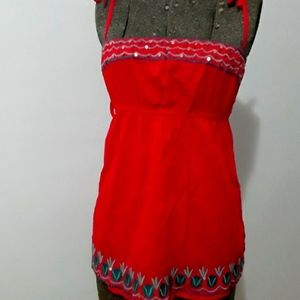 Beaded light cotton top -Size M